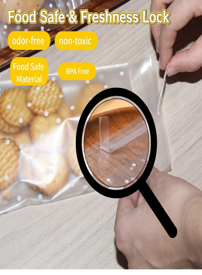 كوملي أكياس كوكيز ذاتية الإغلاق من كوملي، مقاس 4×6 بوصات، 100 قطعة، أكياس سيلوفان شفافة للتغليف، لاصق آمن للطعام، مناسبة للمخبوزات والهدايا وحلويات عيد الحب - Image 5